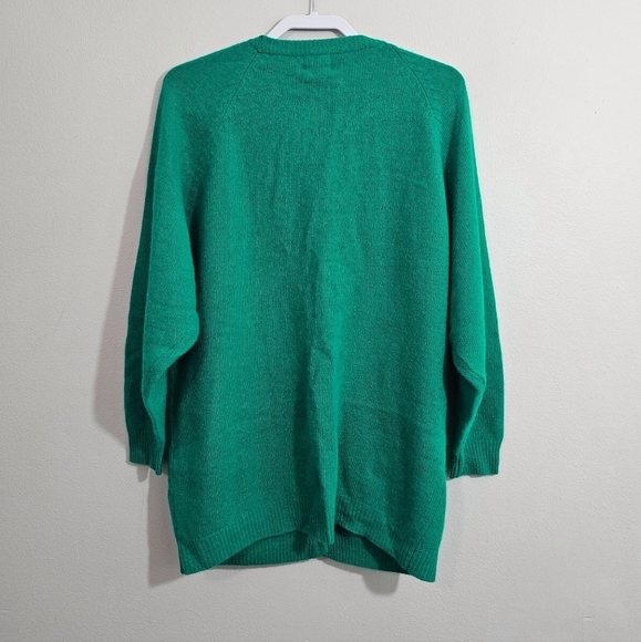 Vintage Fabe Solid Green Lambswool/Angora Blend Cardigan - Picture 2 of 3